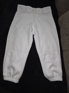 Easton White Kids Baseball Pants with Elastic Cuffs